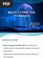 Brain Computer Interface: Presentation By: Bandaru Sri Priya 201FA04002 CSE (Sec A)