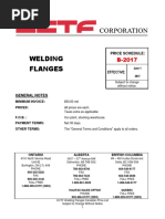 Welding Flanges: Price Schedule