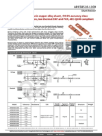 Precision Manganin Copper Alloy Shunt, 0.5% Accuracy Class All Welded Construction, Low Thermal EMF and PCR, AEC-Q200 Compliant