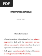 Information Retrieval: Adt-V Unit