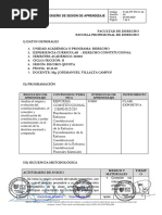 Diseño de Sesión de Aprendizaje 15 Derecho Constitucional