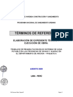 Términos de Referencia: Elaboración de Expediente Técnico Y Ejecución de Obra