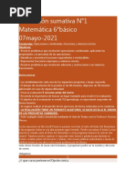 Evaluación Sumativa N2 Matematicas