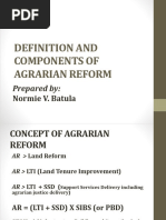 Concept and Components of Agrarian Reform