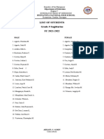 Grade 9 Sagittarius List of Stud