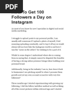 How To Get 100 Followers A Day On Instagram