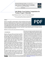 Bi and Mono Static Radar Cross Section Computation For Various Target's Materials