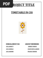 Timetable in CSS: Project Title