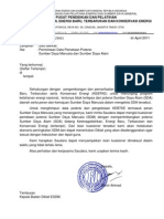 Surat Kuesioner Pemetaan SDM & SDA Bid KEBTKE 201