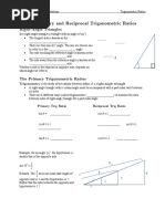 5.1 Primary and Reciprocal Trig Ratios