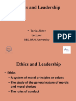 Ethics and Leadership: - Tania Akter