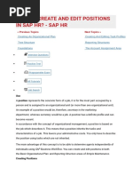 How To Create and Edit Positions in Sap HR