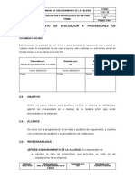 P-Ac-10 Procedimiento de Evaluación A Proveedores de Materia Prima