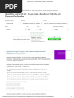 Questões Sobre NR 33 - Segurança e Saúde No Trabalho em Espaços Confinados 02