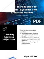 3 - Unit I - Introduction To Financial Systems and Financial Market