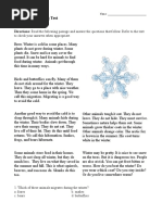 Nonfiction Reading Test Wintertime