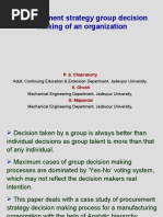 Procurement Strategy Group Decision Making of An Organization