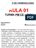 Aula 01 - PM Ce 21 - Nocoes de Criminologia - Pietro Medeiros