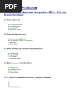 React JS Multiple Choice Interview Questions (MCQ) - Test Your React JS Knowledge