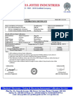 Calibration Certificate: Teachers Colony, Kolathur, Chennai-600 099. Plot No: 4, Kadappa Road, 3rd Layout