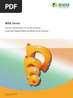 WAB Series: Current Transformers For AC/DC Systems Used With Digital RCMA and RCMS Series Devices