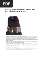 Shoe Bags: Shoe Storage & Travel Bag W/Clear Window in Black