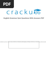 English Grammar Quiz Questions With Answers PDF