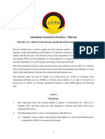 Directive No. 12016 On The Storage and Retail of Kerosene in Timor-Leste