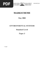 Environmental Systems and Societies Paper 3 SL Markscheme