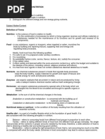 Unit I: Basic Concepts in Nutrition