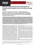 Effect of A Plant-Based, Low-Fat Diet Versus An Animal-Based, Ketogenic Diet On Ad Libitum Energy Intake