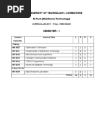 I M.Tech-MFT (Full Time) - Odd Semester