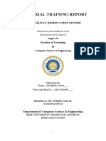 Industrial Training Report: C++: Railway Reservation System