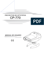 User Manual Proyector de Optotipos Nidek CP-770M