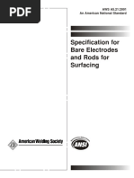 Specification For Bare Electrodes and Rods For Surfacing: AWS A5.21:2001 An American National Standard