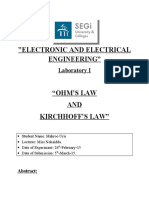 Ohms Law and Kirchhoffs Law Lab Report