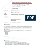 UNIT - 4: 8086 Programming Using Assembly Level Language: The Structure of A Typical Assembly Program