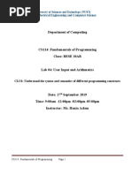 Lab 4 - User Input and Arithmetic OperationsBESE-10