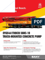 Vertical Reach: 56.0m: SYG5441THBCB 560C-10 Truck-Mounted Concrete Pump