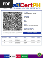 Covid-19 Vaccination Certificate: Payson Katipon Mahali