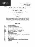 First-Order Generalised Beam Theory: J. M. Davies & P