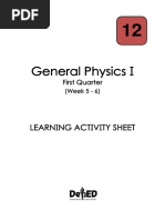 General Physics I: Learning Activity Sheet