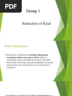 Group 1: Retraction of Rizal