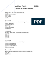 Pollution of Air and Water (Test-I)