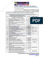 Lista de Precios Nemesis Produccion de Eventos 2020.