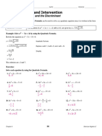 4-6 Study Guide and Intervention: The Quadratic Formula and The Discriminant