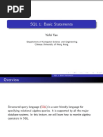SQL 1: Basic Statements: Yufei Tao