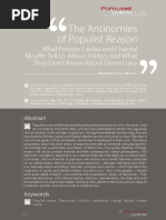 2021 The Antinomies of Populist Reason. What Ernesto Laclau and Chantal Mouffe Tell Us About Politics and What They Don't Know About Democracy