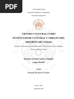 Tesis Centro Cultural Como Potenciador Cultural y Urbano, Comas - U de Lima