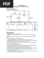 Lab Report Experiment 5: Maximum Power Transfer Theorem Date:12/7/2021 Lab Slot: L53+L54 Name: Syed Sami Ahmed